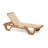 Restaurant Hospitality Poolside Furniture Marina Chaise Lounge Without Arms - Teakwood Frame